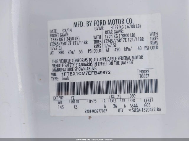Ford F-150 Xl 2014 1FTEX1CM7EFB49872 Image 9