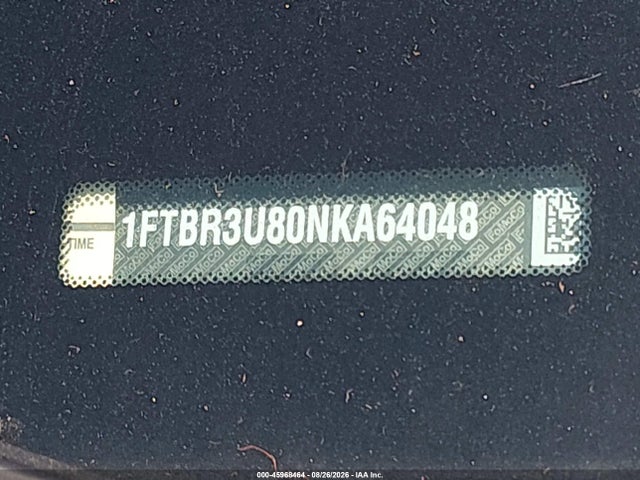 Aukcja sprzedaży 2022 Ford Transit-250 Cargo Van, vin: 1FTBR3U80NKA64048, numer aukcji: 45968464
