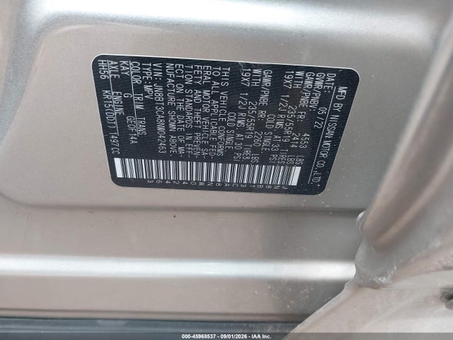 Aukcja sprzedaży 2022 Nissan Rogue Sl Fwd, vin: JN8BT3CA8NW042463, numer aukcji: 45968537