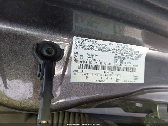 45968541 :رقم المزاد ، 1FADP3F2XEL459216 vin ، 2014 Ford Focus Se مزاد بيع