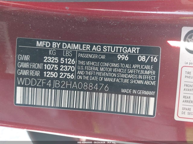 WDDZF4JB2HA088476 Mercedes-Benz E 300