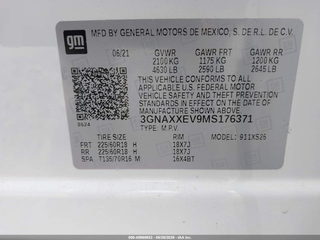 Chevrolet Equinox Awd Premier 2021 3GNAXXEV9MS176371 Image 9