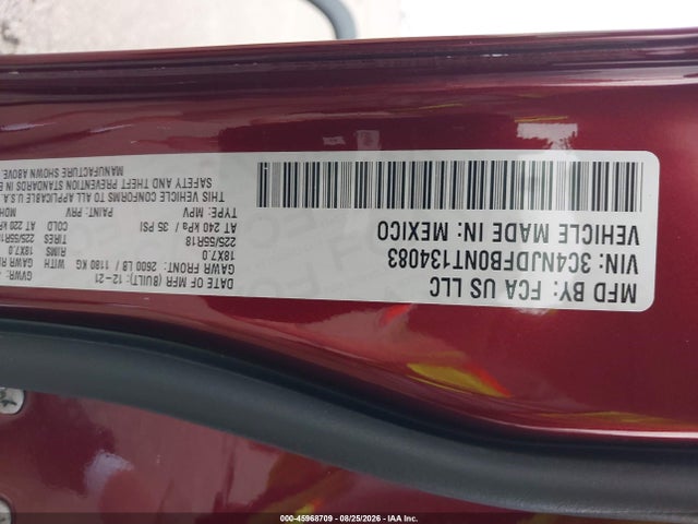 Aukcja sprzedaży 2022 Jeep Compass Latitude Lux 4x4, vin: 3C4NJDFB0NT134083, numer aukcji: 45968709