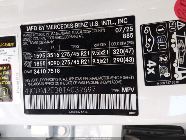 Mercedes-Benz Eqs 400 Suv 2026 4JGDM2EB8TA039697 Image 9