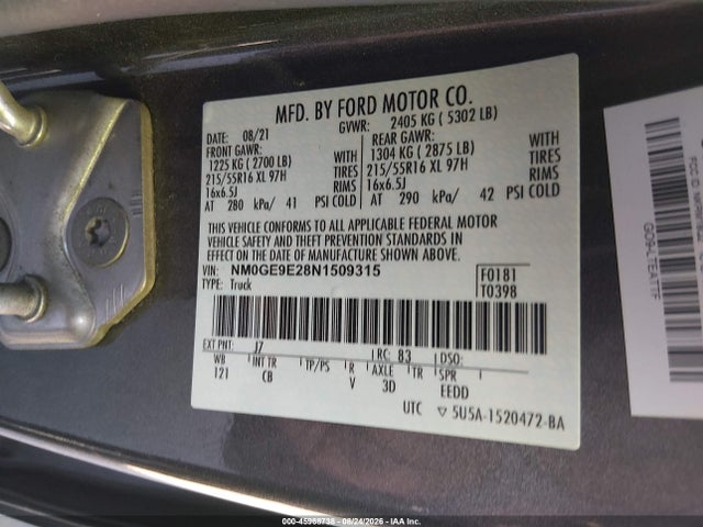 NM0GE9E28N1509315 Ford Transit Connect Xl Passenger