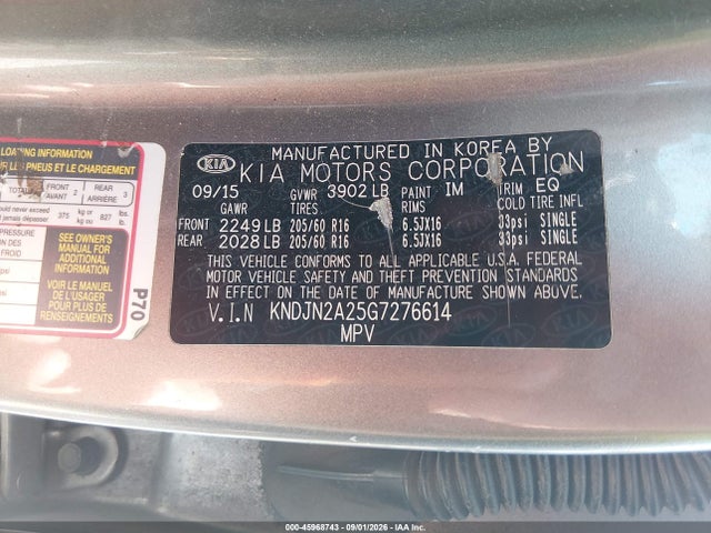 Продаж на аукціоні авто 2016 Kia Soul !, vin: KNDJN2A25G7276614, номер лоту: 45968743