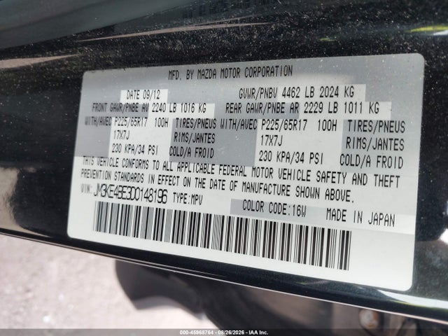 Aukcja sprzedaży 2013 Mazda Cx-5 Sport, vin: JM3KE4BE3D0148196, numer aukcji: 45968764