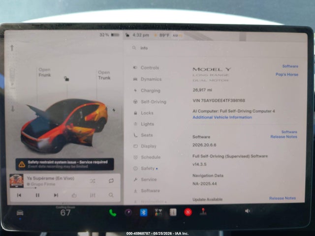 Продажа на аукционе авто 2026 Tesla Model Y All-wheel Drive/long Range Launch Series/premium All-wheel Drive, vin: 7SAYGDEE4TF398168, номер лота: 45968787