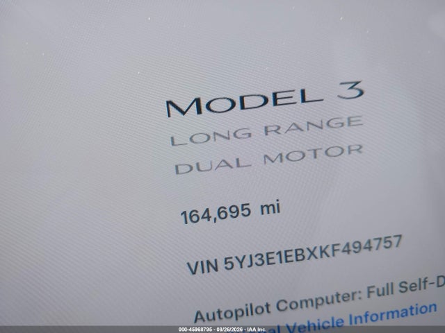 Tesla Model 3 Long Range/performance 2019 5YJ3E1EBXKF494757 Image 15