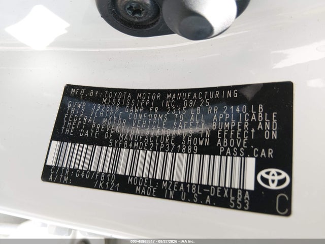 Toyota COROLLA LE 2026 5YFB4MDE2TP371889 Image 9