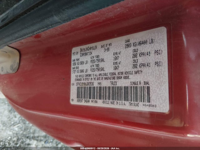 Продаж на аукціоні авто 1999 Dodge Ram 1500 St, vin: 1B7HC13Y0XJ603536, номер лоту: 45968912