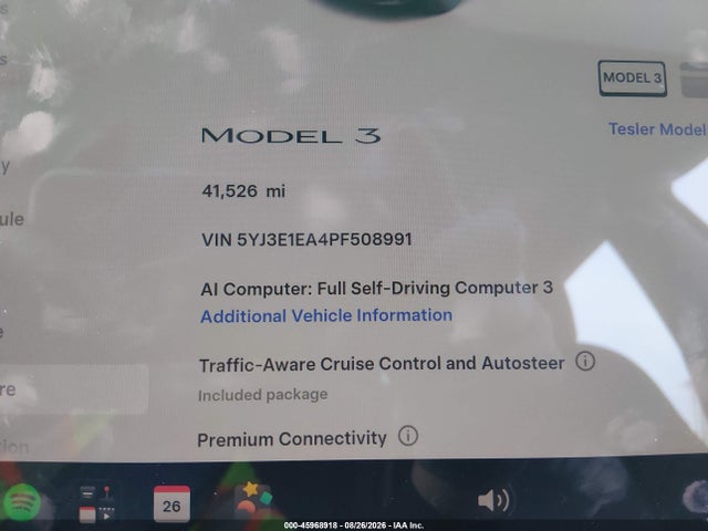 Aukcja sprzedaży 2023 Tesla Model 3 Rear-wheel Drive, vin: 5YJ3E1EA4PF508991, numer aukcji: 45968918