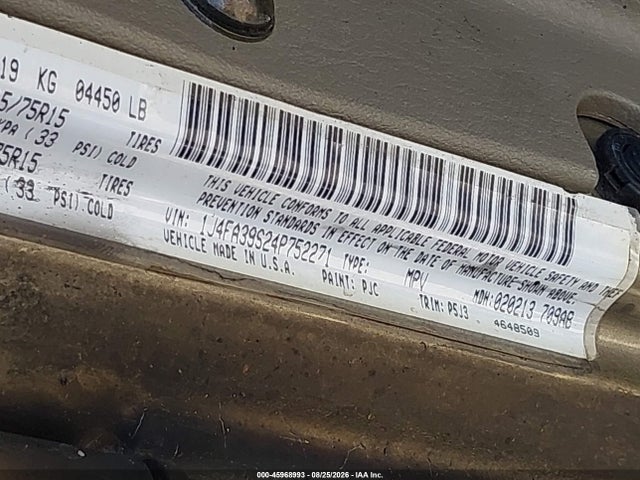 Продаж на аукціоні авто 2004 Jeep Wrangler X, vin: 1J4FA39S24P752271, номер лоту: 45968993