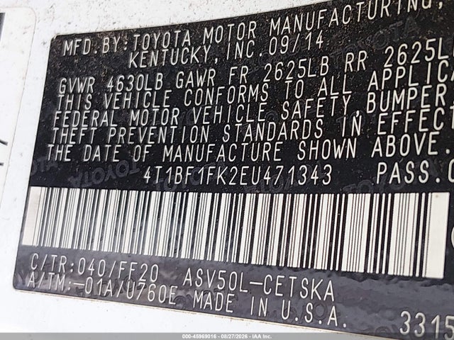 Toyota CAMRY SE 2014 4T1BF1FK2EU471343 Image 9