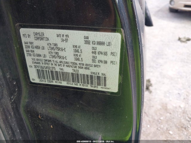 Aukcja sprzedaży 1998 Dodge Ram 2500 St, vin: 3B7KF26W7WM221373, numer aukcji: 45969018