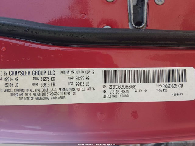 Aukcja sprzedaży 2013 Dodge Charger Se, vin: 2C3CDXBG9DH550081, numer aukcji: 45969046