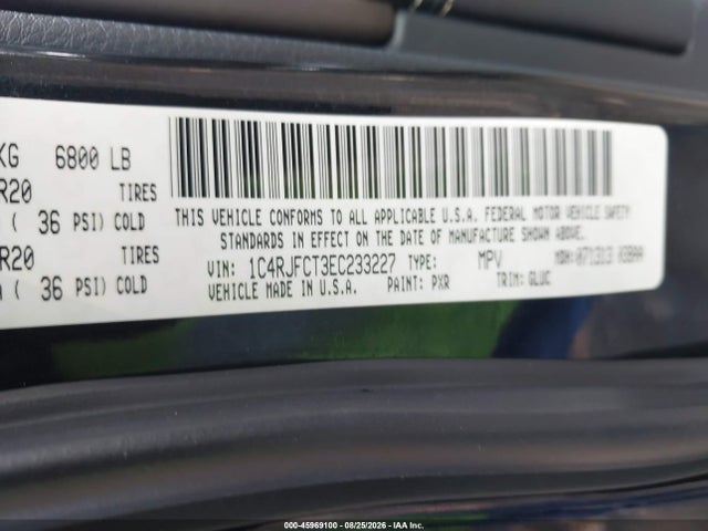 Продажа на аукционе авто 2014 Jeep Grand Cherokee Overland, vin: 1C4RJFCT3EC233227, номер лота: 45969100