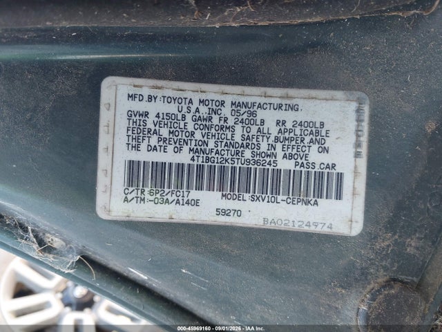 Продаж на аукціоні авто 1996 Toyota Camry Dx/le/xle, vin: 4T1BG12K5TU936245, номер лоту: 45969160