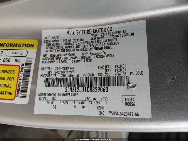Продаж на аукціоні авто 2013 Lincoln Mkz Hybrid, vin: 3LN6L2LU1DR829060, номер лоту: 45969166