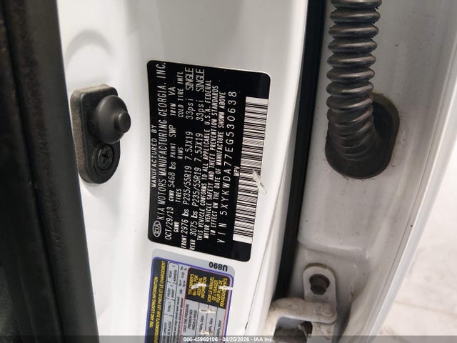 45969196 :رقم المزاد ، 5XYKWDA77EG530638 vin ، 2014 Kia Sorento Limited V6 مزاد بيع