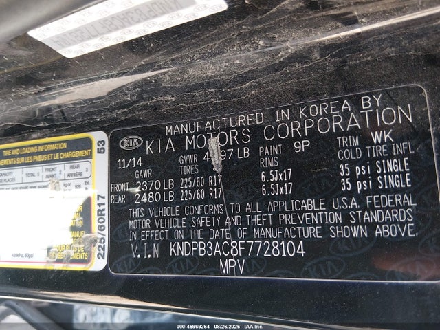 KIA Sportage Lx 2015 KNDPB3AC8F7728104 Image 9