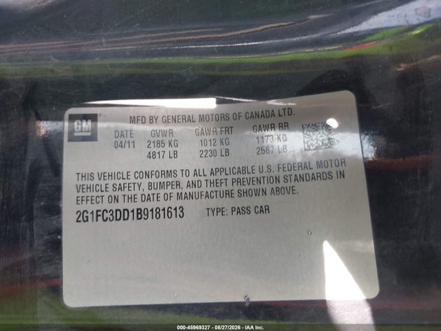 Aukcja sprzedaży 2011 Chevrolet Camaro 2lt, vin: 2G1FC3DD1B9181613, numer aukcji: 45969327
