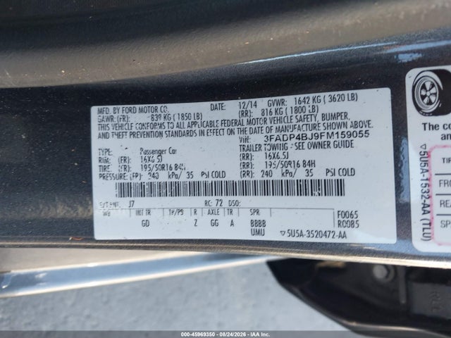 3FADP4BJ9FM159055 Ford FIESTA SE
