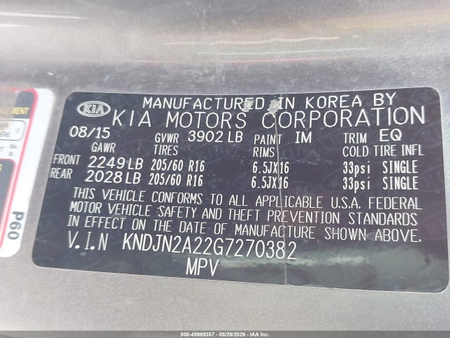Продажа на аукционе авто 2016 Kia Soul !, vin: KNDJN2A22G7270382, номер лота: 45969357