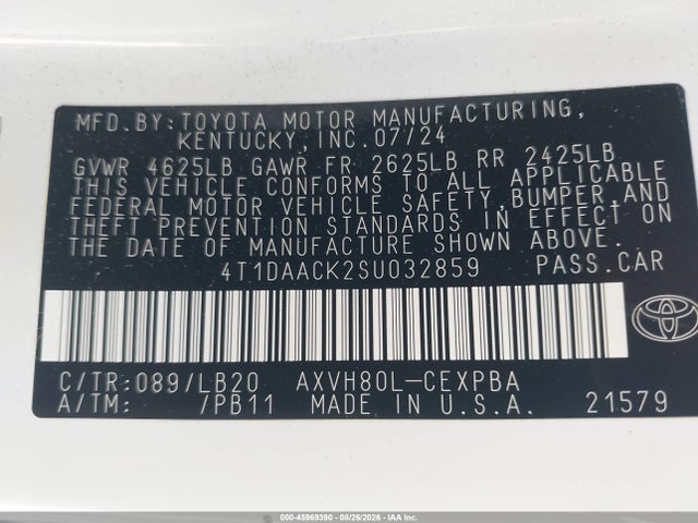 Toyota CAMRY XSE 2025 4T1DAACK2SU032859 Image 9