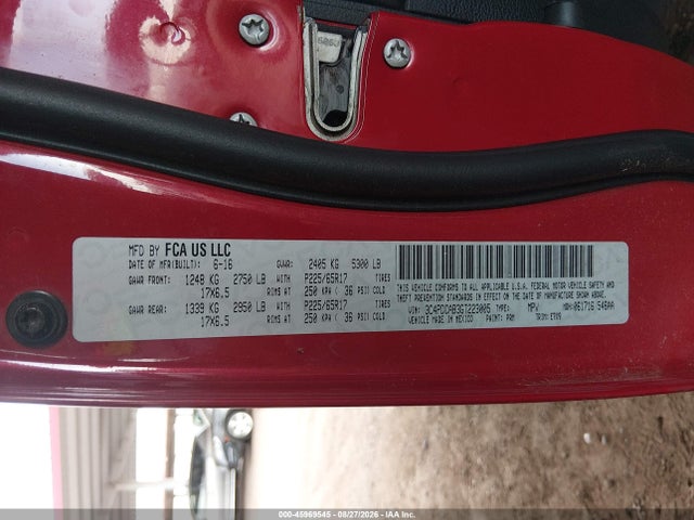 Продаж на аукціоні авто 2016 Dodge Journey Se, vin: 3C4PDCAB3GT223005, номер лоту: 45969545