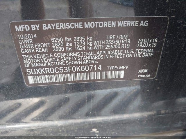 Продажа на аукционе авто 2015 Bmw X5 Xdrive35i, vin: 5UXKR0C53F0K60714, номер лота: 45969585