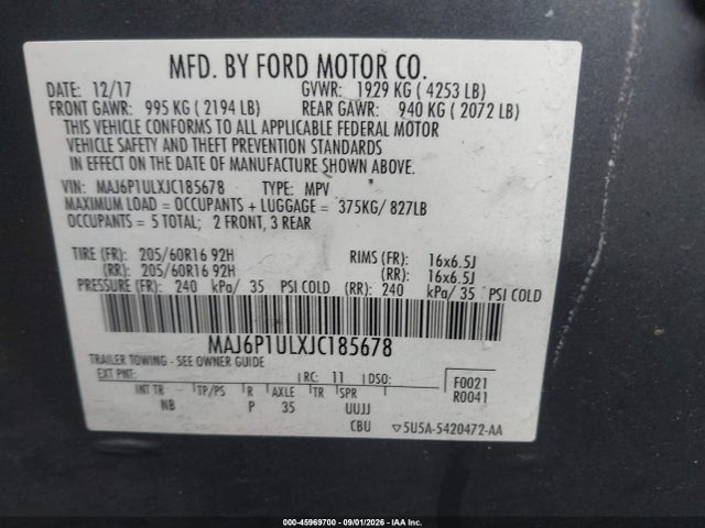 Ford Ecosport Se 2018 MAJ6P1ULXJC185678 Image 9