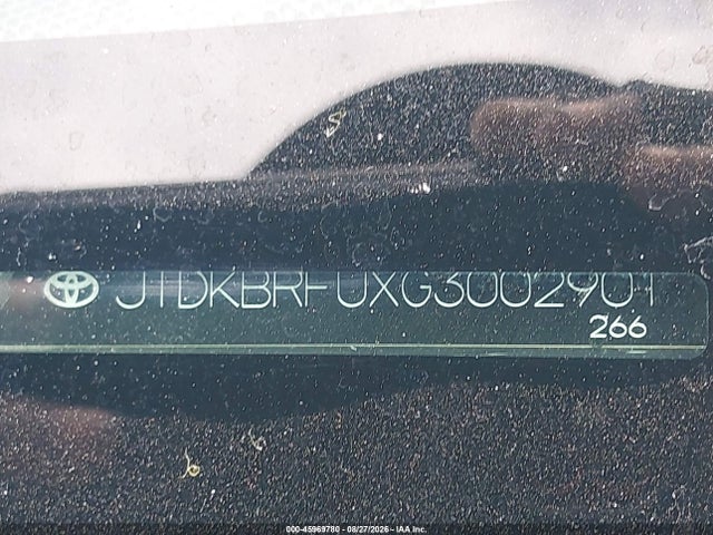 2016 Toyota Prius Two მანქანა იყიდება აუქციონზე, vin: JTDKBRFUXG3002901, აუქციონის ნომერი: 45969780