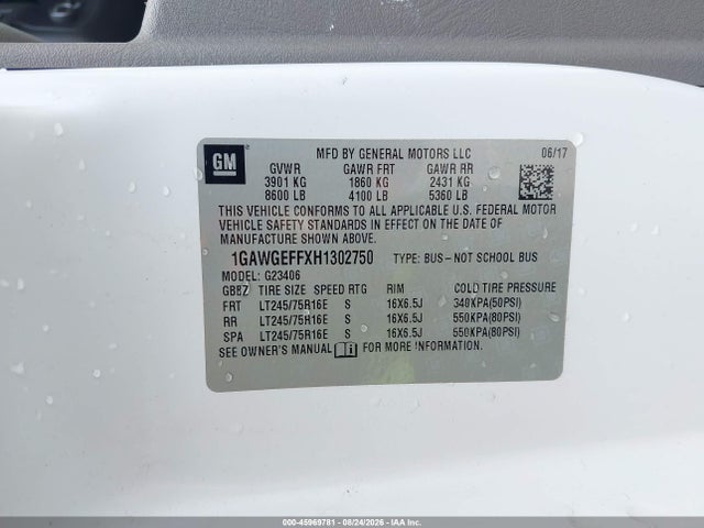 Chevrolet Express 2500 Ls 2017 1GAWGEFFXH1302750 Image 9