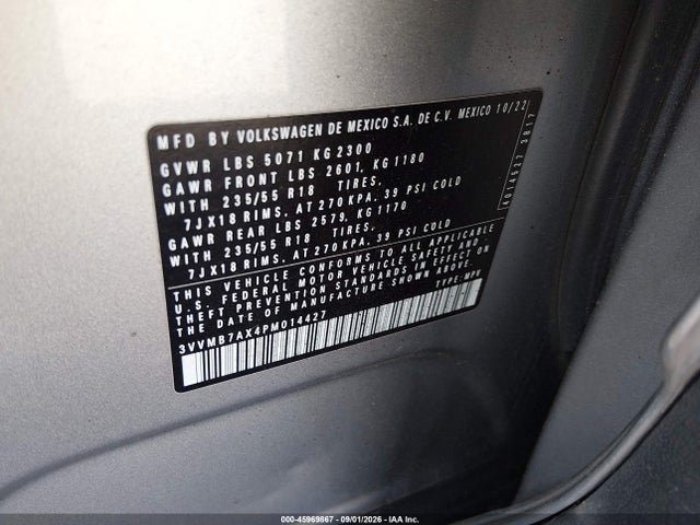 Aukcja sprzedaży 2023 Volkswagen Tiguan 2.0t Se, vin: 3VVMB7AX4PM014427, numer aukcji: 45969867
