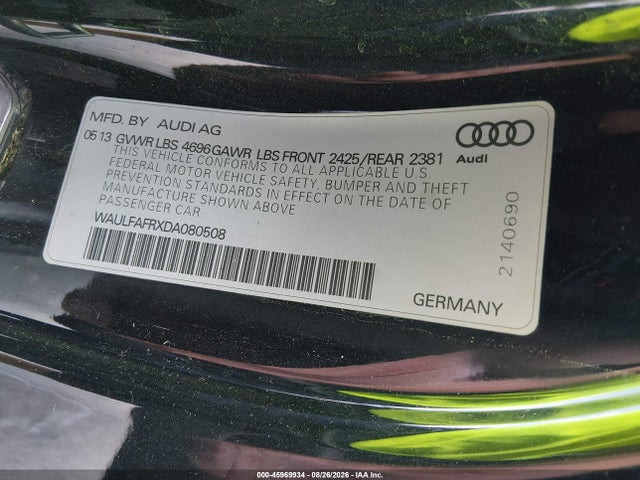 Продаж на аукціоні авто 2013 Audi A5 2.0t Premium, vin: WAULFAFRXDA080508, номер лоту: 45969934