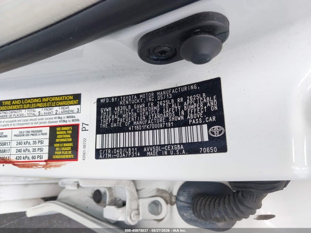 Продаж на аукціоні авто 2013 Toyota Camry Hybrid Xle, vin: 4T1BD1FK7DU087191, номер лоту: 45970037
