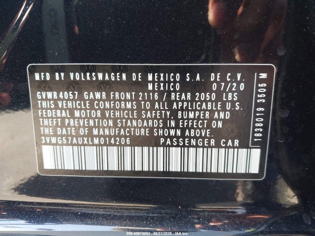3VWG57AUXLM014206 Volkswagen Golf 1.4t Tsi