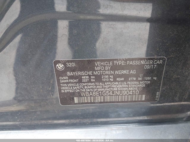 BMW 320i 2018 WBA8E1G54JNU90410 Image 9