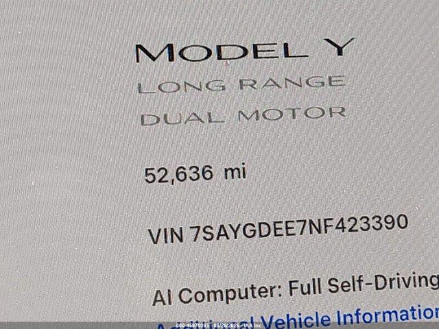 Aukcja sprzedaży 2022 Tesla Model Y Long Range Dual Motor All-wheel Drive, vin: 7SAYGDEE7NF423390, numer aukcji: 45970095