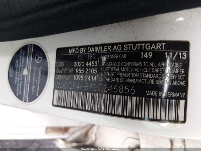2014 Mercedes-benz C 250 Luxury მანქანა იყიდება აუქციონზე, vin: WDDGF4HB6EG246856, აუქციონის ნომერი: 45970101