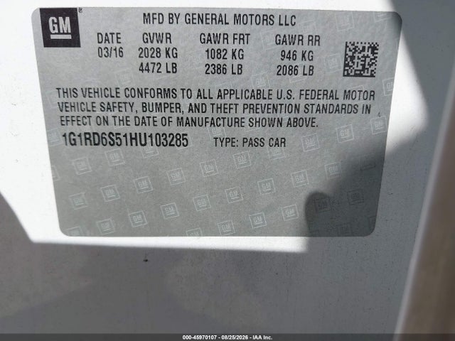 Chevrolet Volt Premier 2017 1G1RD6S51HU103285 Image 9