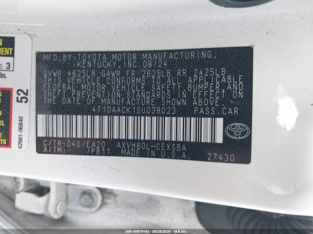 Продаж на аукціоні авто 2025 Toyota Camry Se, vin: 4T1DAACK1SU038023, номер лоту: 45970163