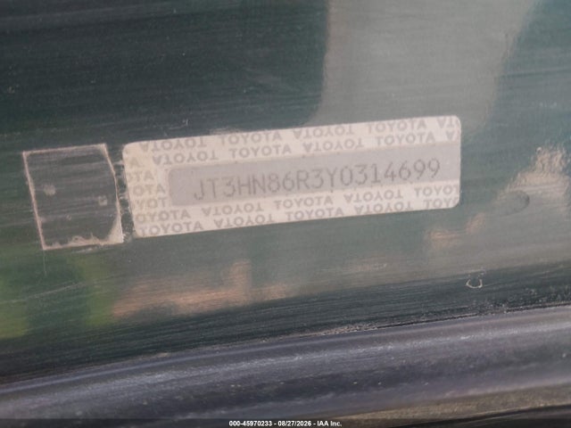 Auction sale of the 2000 Toyota 4runner Sr5 V6, vin: JT3HN86R3Y0314699, lot number: 45970233