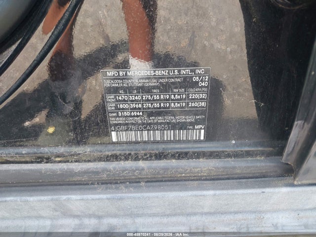 Aukcja sprzedaży 2012 Mercedes-benz Gl 450 4matic, vin: 4JGBF7BE0CA798051, numer aukcji: 45970241