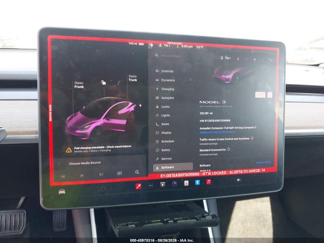 45970316 :رقم المزاد ، 5YJ3E1EA5KF306668 vin ، 2019 Tesla Model 3 Long Range/mid Range/standard Range/standard Range Plus مزاد بيع