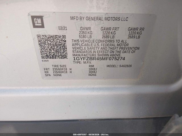 Продажа на аукционе авто 2021 Cadillac Xt4 Awd Luxury, vin: 1GYFZBR45MF075274, номер лота: 45970357
