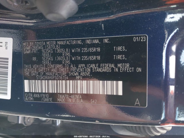 Продажа на аукционе авто 2023 Toyota Highlander Le, vin: 5TDKDRAHXPS016154, номер лота: 45970360