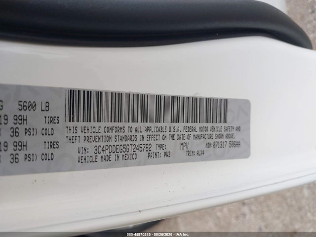 45970385 :رقم المزاد ، 3C4PDDEG5GT245762 vin ، 2016 Dodge Journey R/t مزاد بيع