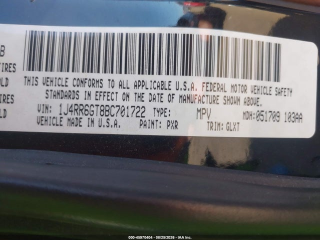 Продажа на аукционе авто 2011 Jeep Grand Cherokee Overland, vin: 1J4RR6GT8BC701722, номер лота: 45970404